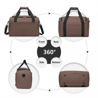 Kono Structured Travel Duffle Bag - Brown | Premium Oxford Cloth | Water Resistant | Perfect for A4 Items & Laptops - BEYRUN