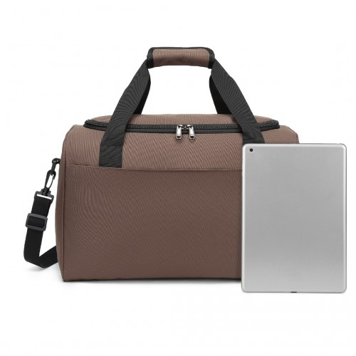 Kono Structured Travel Duffle Bag - Brown | Premium Oxford Cloth | Water Resistant | Perfect for A4 Items & Laptops - BEYRUN