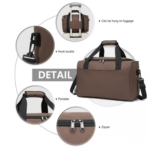 Kono Structured Travel Duffle Bag - Brown | Premium Oxford Cloth | Water Resistant | Perfect for A4 Items & Laptops - BEYRUN