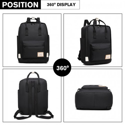 EB2017 - Kono Large Polyester Laptop Backpack - Black - BEYRUN