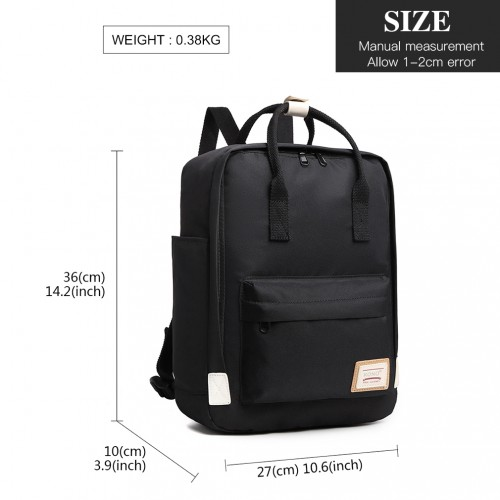 EB2017 - Kono Large Polyester Laptop Backpack - Black - BEYRUN