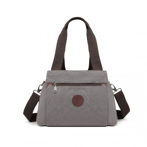 Kono Canvas Multi-Functional Cross Body Bag - Grey | Stylish & Durable Tote for Travel, Work & More - BEYRUN