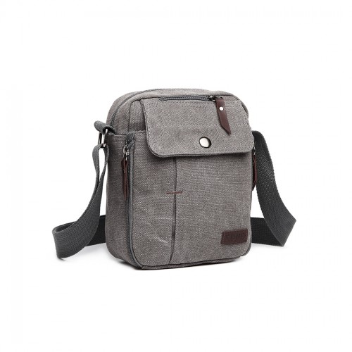 Kono Multi Pocket Cross Body Shoulder Bag - Grey | Premium Quality Canvas, Spacious & Durable - BEYRUN