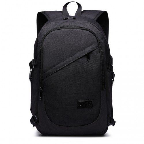 E6715 - Kono Business Laptop Backpack with USB Charging Port - Black - BEYRUN