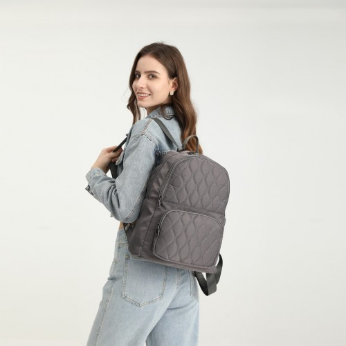 LB2250 - Miss Lulu Casual Lightweight Ladies Backpack - Grey - BEYRUN