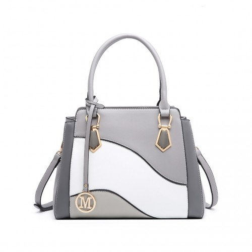 Miss Lulu Grey Leather Handbag – Stylish and Versatile Tote Bag with Beautiful Colour Combination - BEYRUN