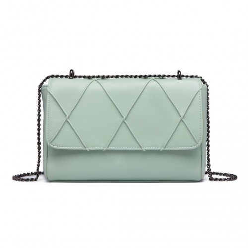 Miss Lulu Rhombus Flap Chain Shoulder Bag - Green | Stylish & Practical - BEYRUN