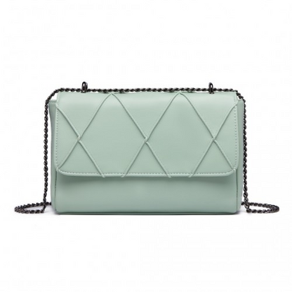 Miss Lulu Rhombus Flap Chain Shoulder Bag - Green | Stylish & Practical - BEYRUN