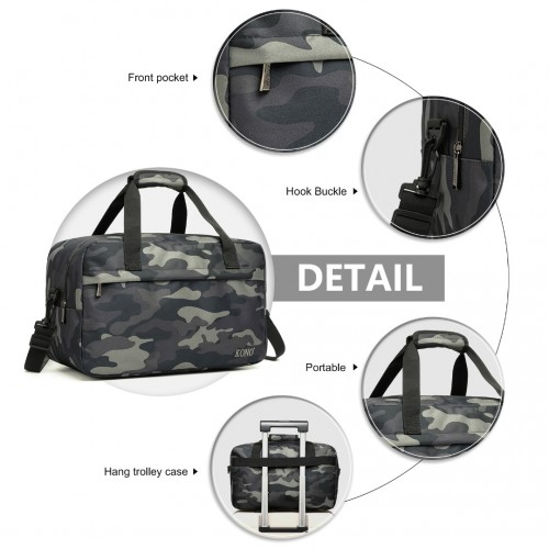 Kono Unisex Camouflage Lightweight Multi-Purpose Sports Travel Duffel Bag - Perfect for Gym, Travel & More - BEYRUN