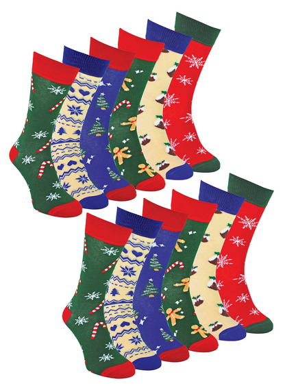 Mens Novelty Christmas Patterned Socks | Festive, Comfortable Multipack Options - BEYRUN