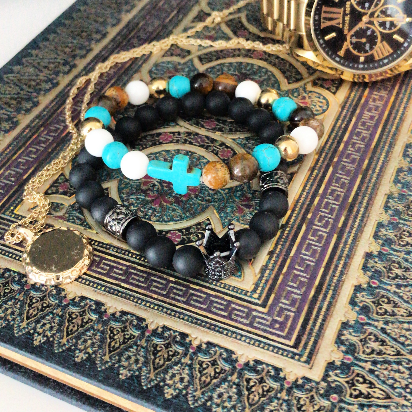 Hamsa / Black Agate Gemstone Bracelet - Attract Good Fortune and Eliminate Bad Luck | Unisex Boho Jewelry - BEYRUN