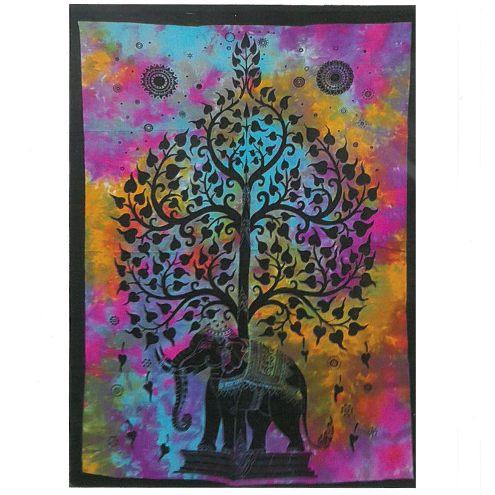 Cotton Wall Art - Elephant Tree | Vibrant Indian-Inspired Design | Premium Quality - BEYRUN