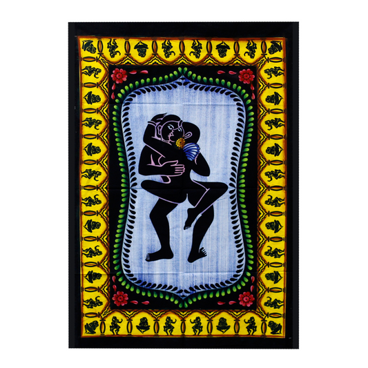 Handbrushed Cotton Wall Art - Kamasutra | Vibrant Indian Art | Perfect for Home Décor | 115cm x 75cm - BEYRUN