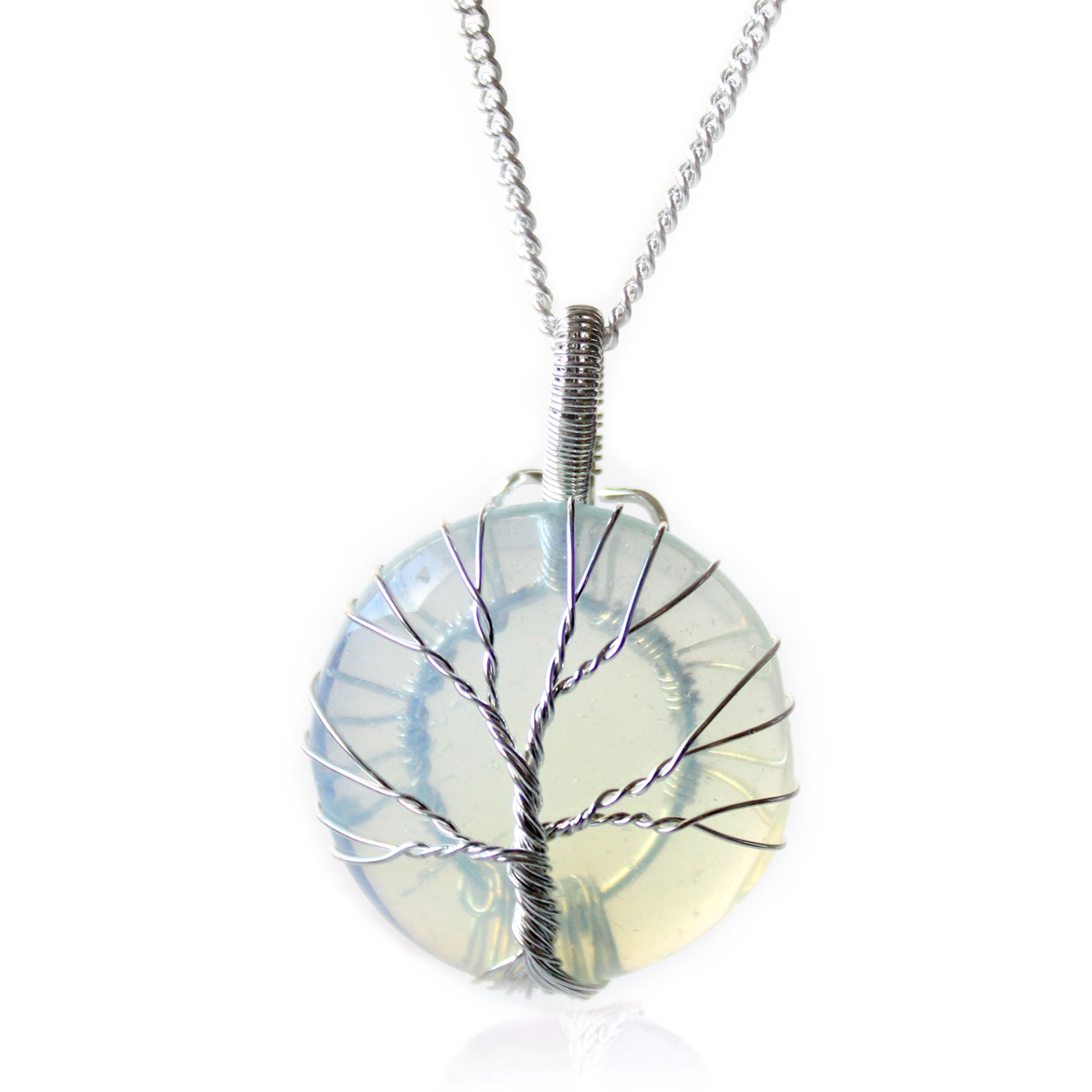 Tree of Life Gemstone Necklace - Opalite - BEYRUN