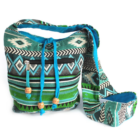 Jacquard Bag - Teal Sling Bag | Stylish & Functional Travel Companion - BEYRUN