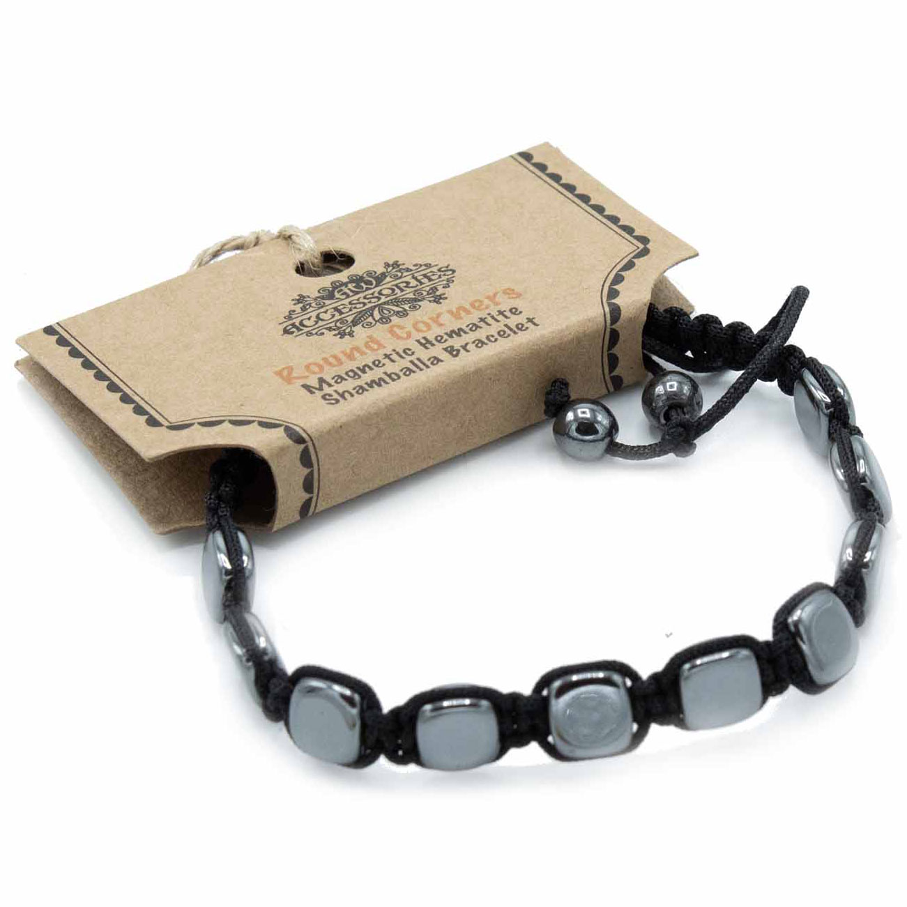 Magnetic Hematite Shamballa Bracelet -  Round Corners - BEYRUN