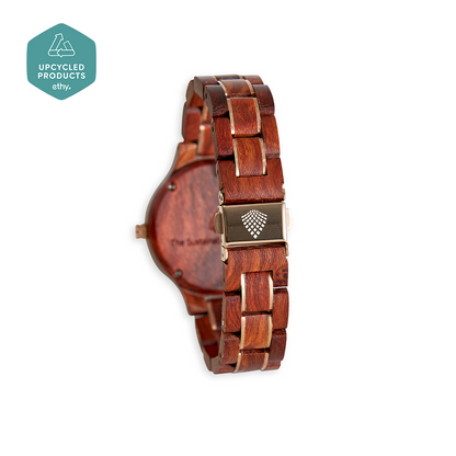 The Magnolia: Elegant Wooden Watch for Women - Handmade from Recycled Red Sandalwood - BEYRUN