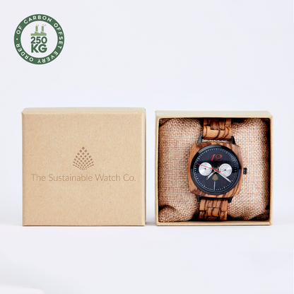 The Oak Watch - Handcrafted Vegan Timepiece | Eco-Friendly & Stylish, Upcycled Zebrawood - BEYRUN