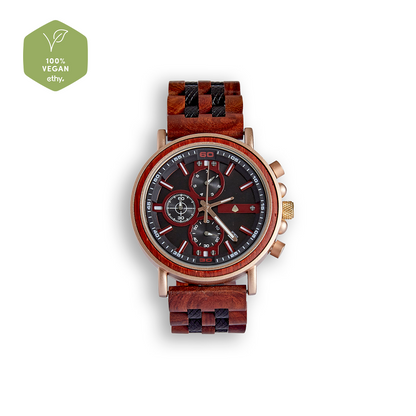 The Redwood Watch - Eco-Friendly Handmade Chronograph with Recycled Wood - BEYRUN