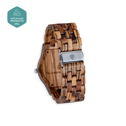 The Yew Watch - Eco-Friendly Natural Zebrawood Timepiece for Men | Handcrafted Vegan Watch - BEYRUN