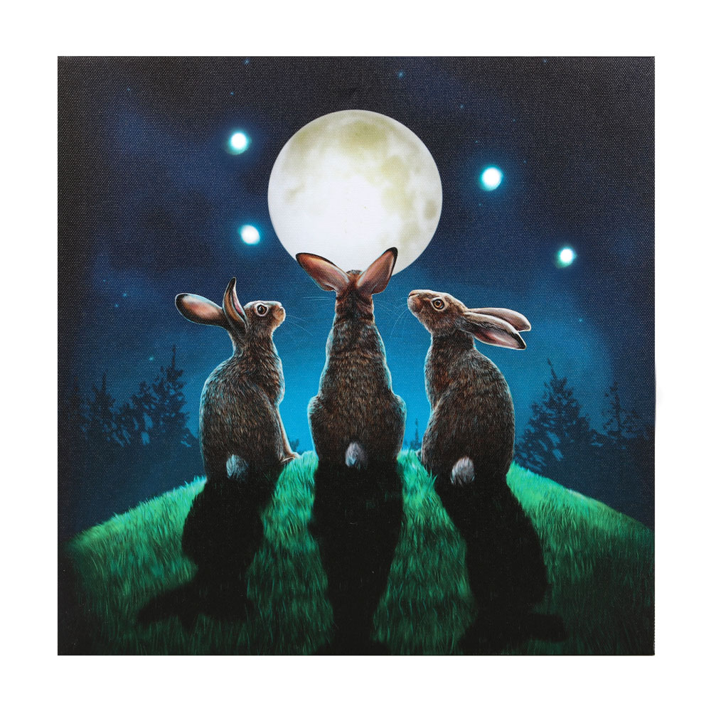 Moon Shadows Light Up Canvas Plaque by Lisa Parker - Illuminate Your Space with Mystical Art - BEYRUN