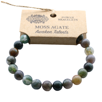 Power Bracelet - Moss Agate | Enhance Prosperity & Mental Concentration - BEYRUN