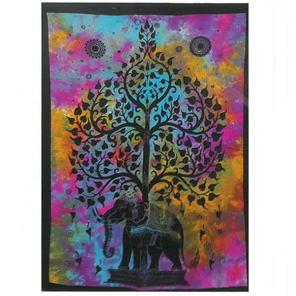 Cotton Wall Art - Elephant Tree | Vibrant Indian-Inspired Design | Premium Quality - BEYRUN