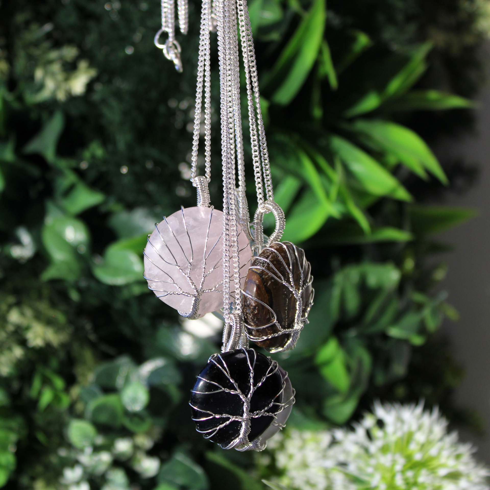 Tree of Life Gemstone Necklace - Tiger Eye | Natural Luck & Success Amulet - BEYRUN