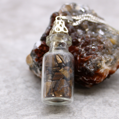 Bottled Gemstones Necklace - Tiger Eye | Unique Gemstone Jewelry - BEYRUN