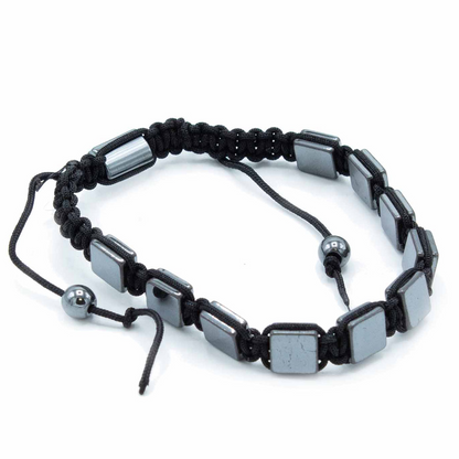 Magnetic Hematite Shamballa Bracelet -  Flat Cubes - BEYRUN