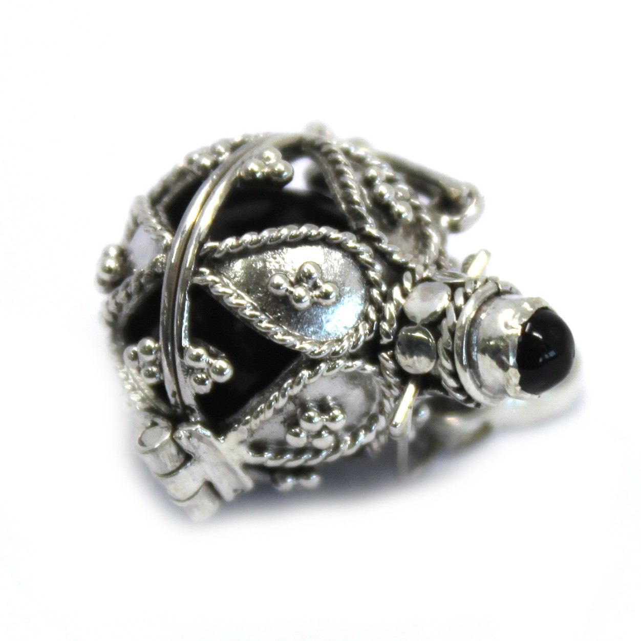 Enchanting Silver Angel Bell - Darkness - 16mm | Handcrafted in Bali - BEYRUN