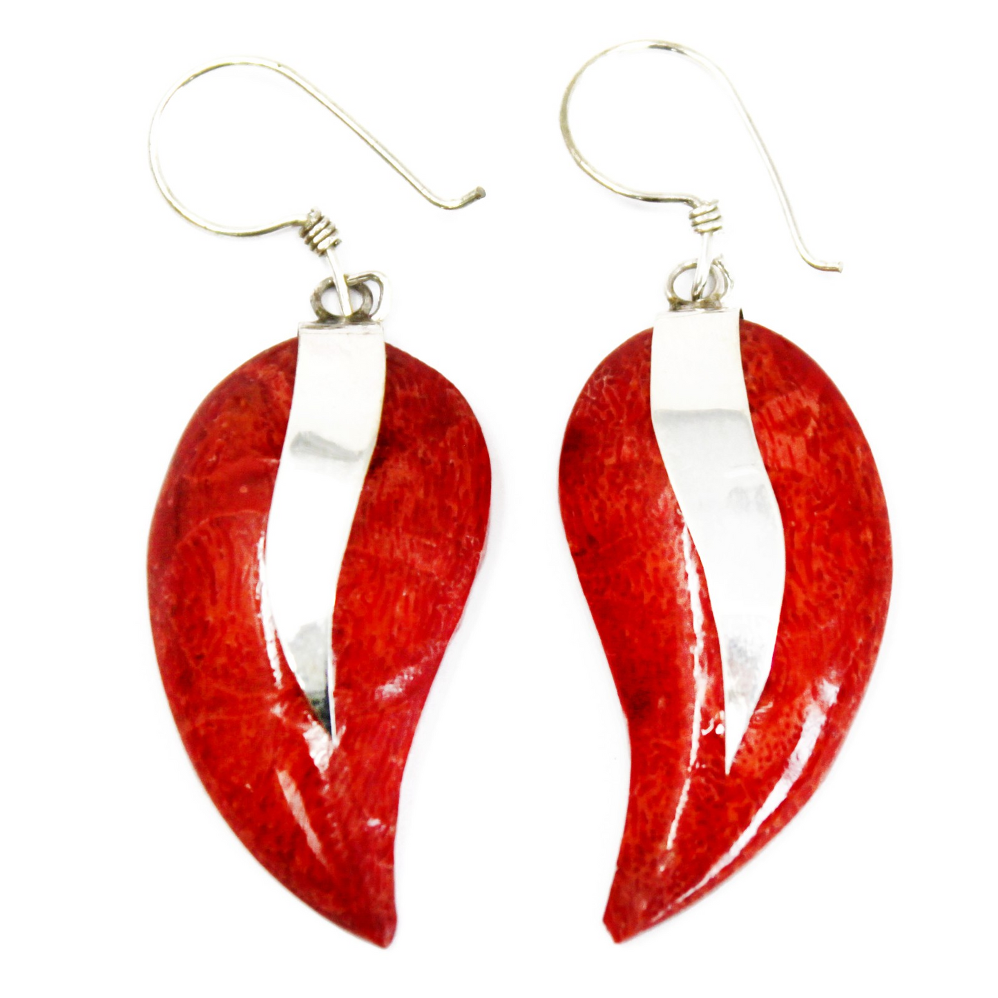 Elegant 925 Silver Mango Coral Earrings - Handcrafted in Bali - BEYRUN