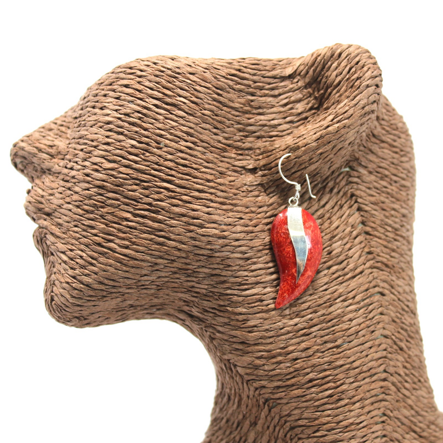 Elegant 925 Silver Mango Coral Earrings - Handcrafted in Bali - BEYRUN