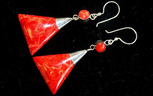 Elegant 925 Silver Triangle Double Drop Earrings - Handcrafted in Bali - BEYRUN