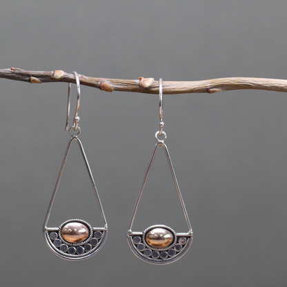 Silver & Gold Earring - Luna Balance | Ethically Sourced Elegant Jewelry - BEYRUN