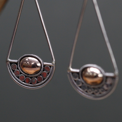 Silver & Gold Earring - Luna Balance | Ethically Sourced Elegant Jewelry - BEYRUN