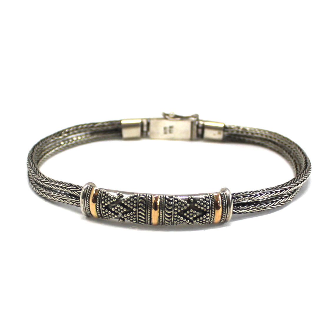 Elegant Silver & Gold Unisex Chain Bracelet at Ancient Wisdom - BEYRUN