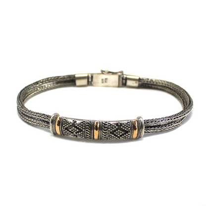 Elegant Silver & Gold Unisex Chain Bracelet at Ancient Wisdom - BEYRUN