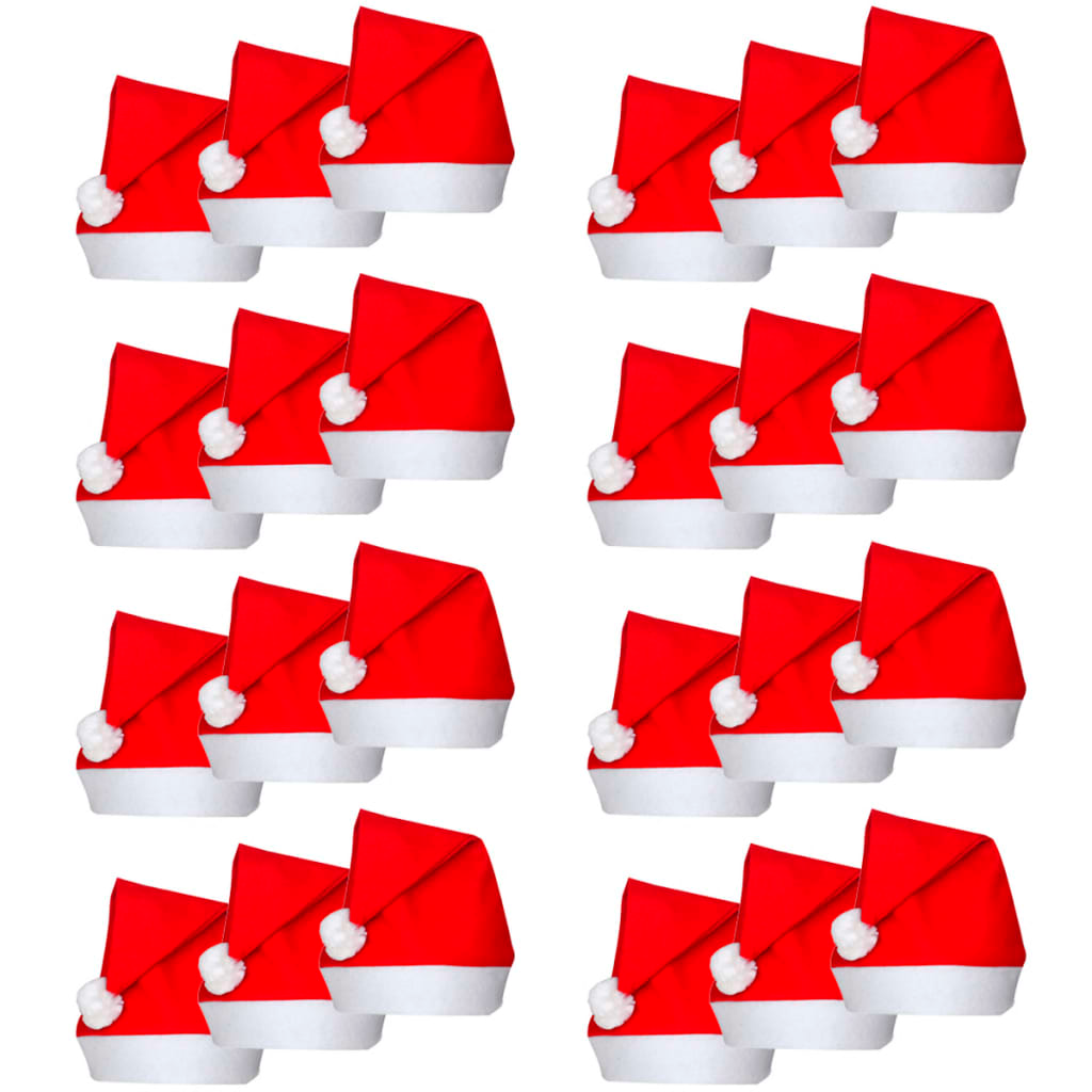 24-Pack Santa Claus Christmas Hats - Premium Polyester Felt, Perfect for Holiday Parties & Festive Fun - BEYRUN