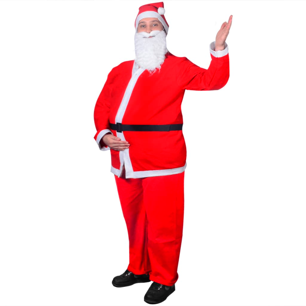 Santa Claus Christmas Costume Set - Premium Quality, One Size Fits Most, Includes Hat, Jacket, Trousers, Belt & Beard - BEYRUN