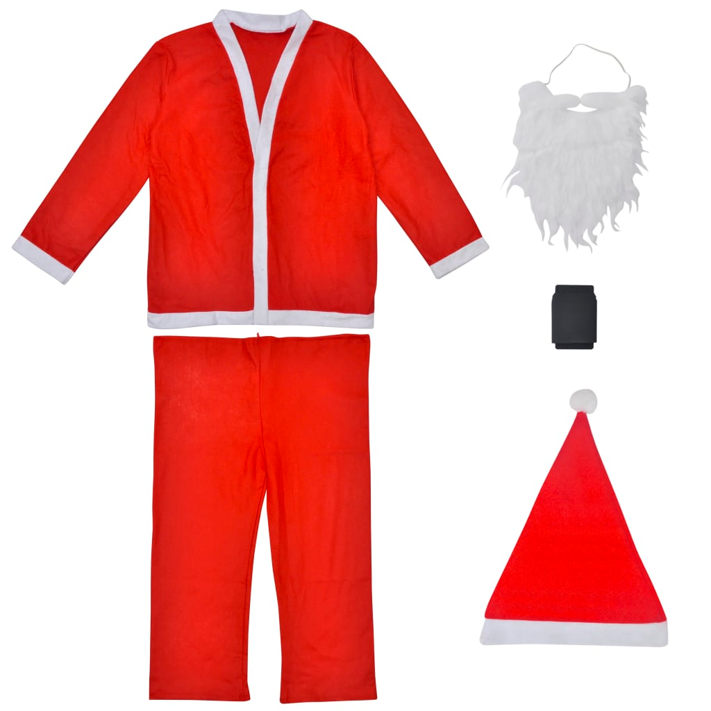 Santa Claus Christmas Costume Set - Premium Quality, One Size Fits Most, Includes Hat, Jacket, Trousers, Belt & Beard - BEYRUN