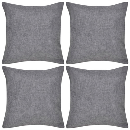 Set of 4 Anthracite Linen-look Cushion Covers 50 x 50 cm – Soft, Stylish & Durable Home Décor Accessories