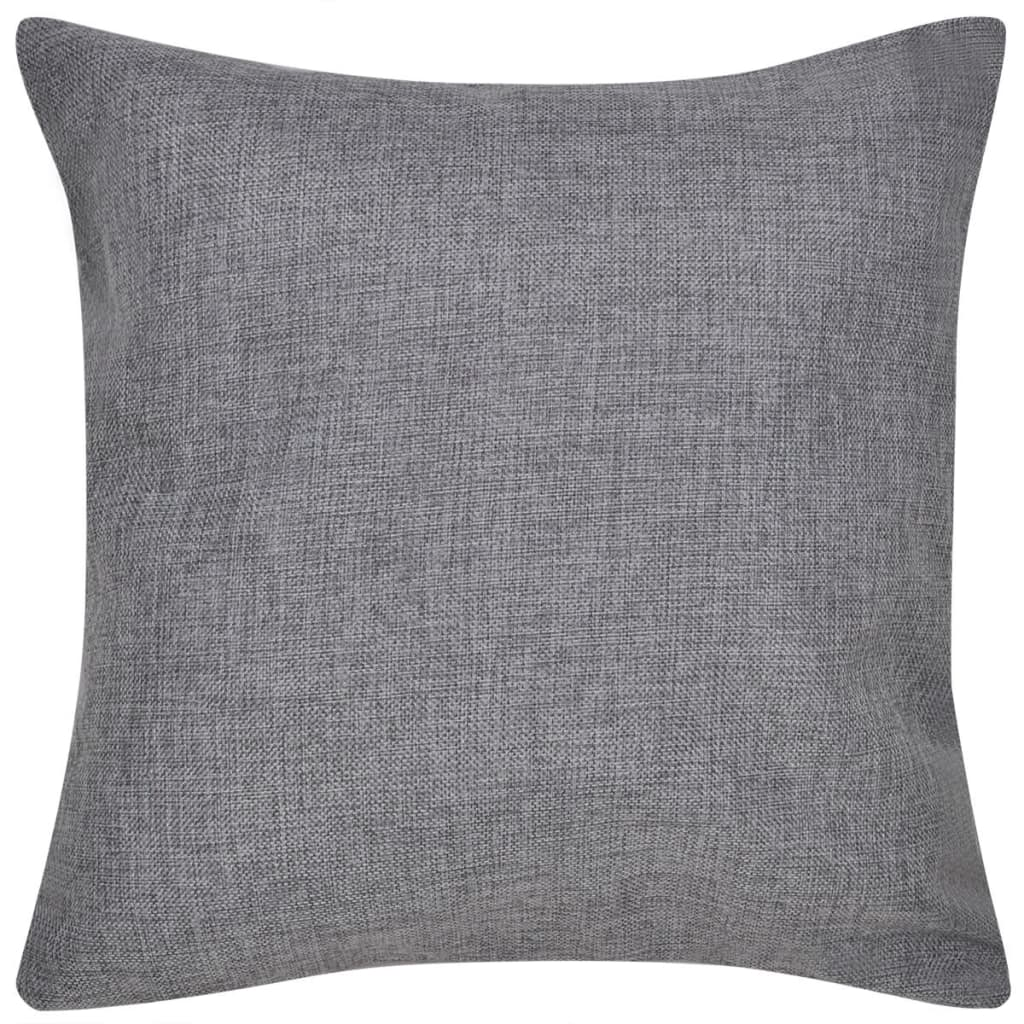 Set of 4 Anthracite Linen-look Cushion Covers 50 x 50 cm – Soft, Stylish & Durable Home Décor Accessories