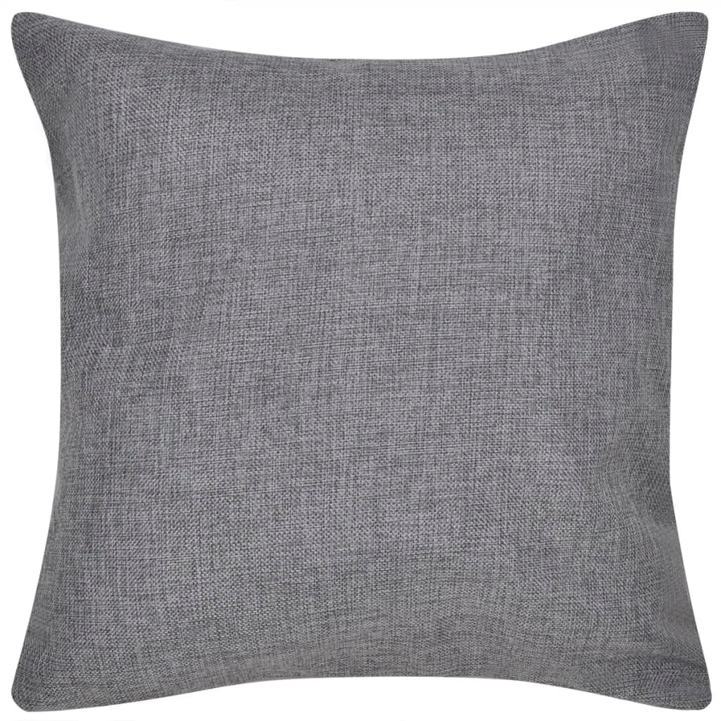 Set of 4 Anthracite Linen-look Cushion Covers 40 x 40 cm - Stylish & Comfortable