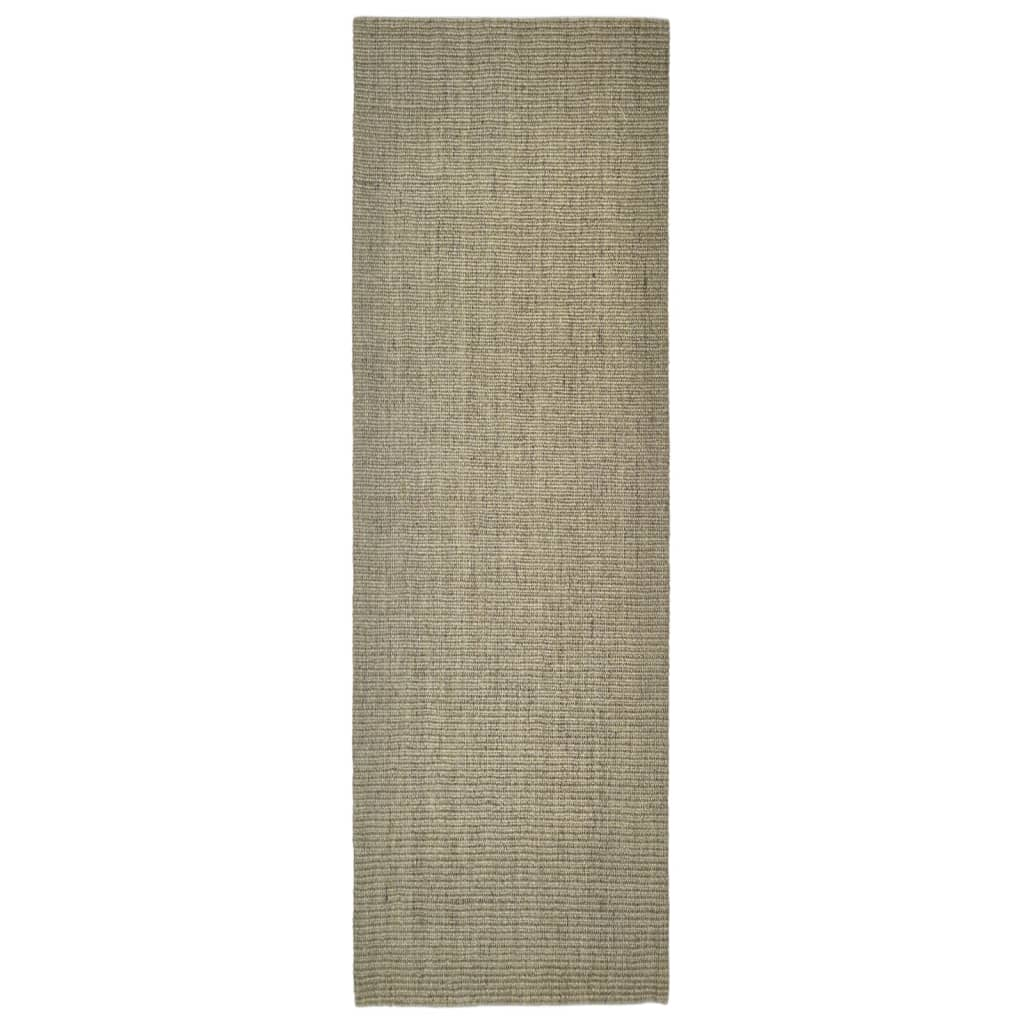 vidaXL Natural Sisal Rug with Anti-Slip Backing, 80x250 cm, Green - Durable & Eco-Friendly - BEYRUN