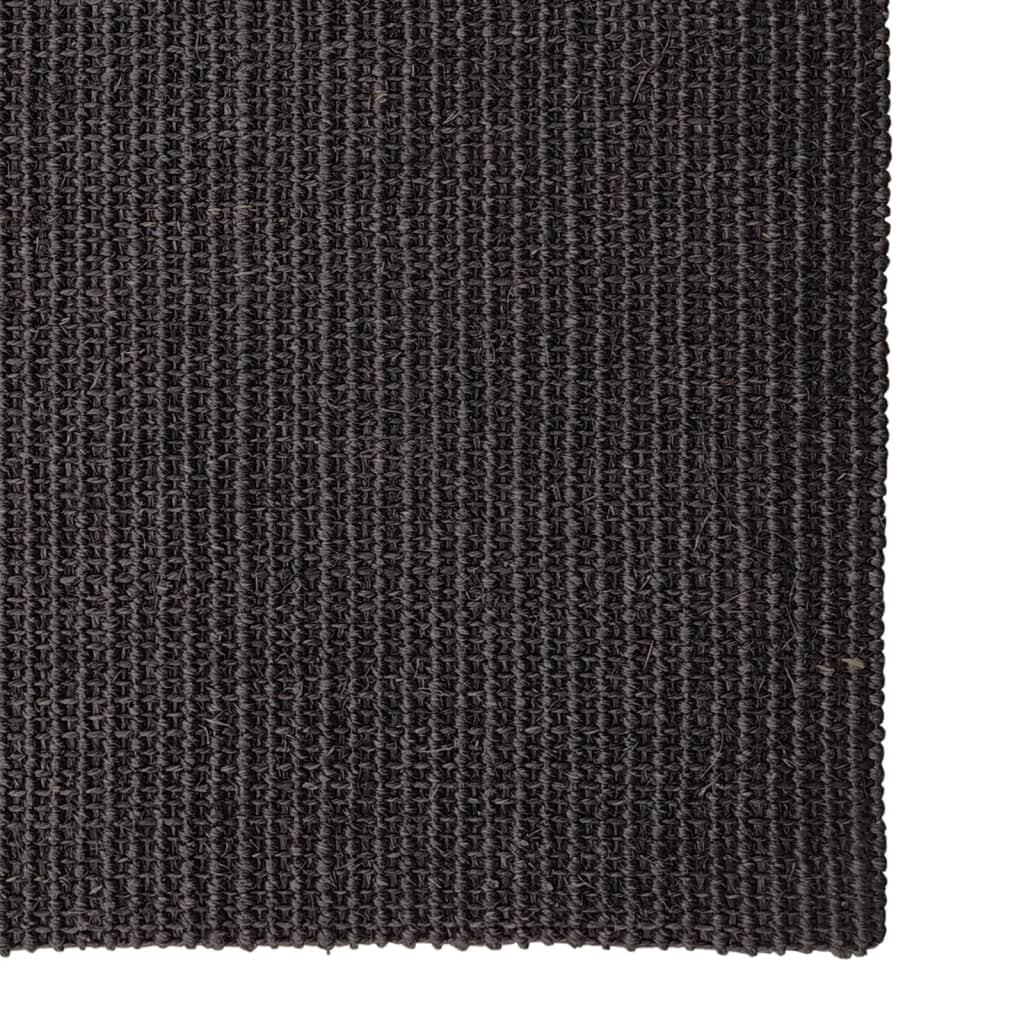 vidaXL Natural Sisal Area Rug - 66x350 cm, Black, Durable, Anti-Slip, Elegant Carpet for Home Interiors - BEYRUN