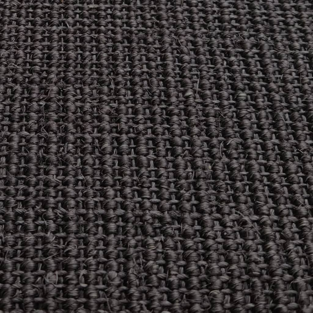 vidaXL Natural Sisal Area Rug - 66x350 cm, Black, Durable, Anti-Slip, Elegant Carpet for Home Interiors - BEYRUN