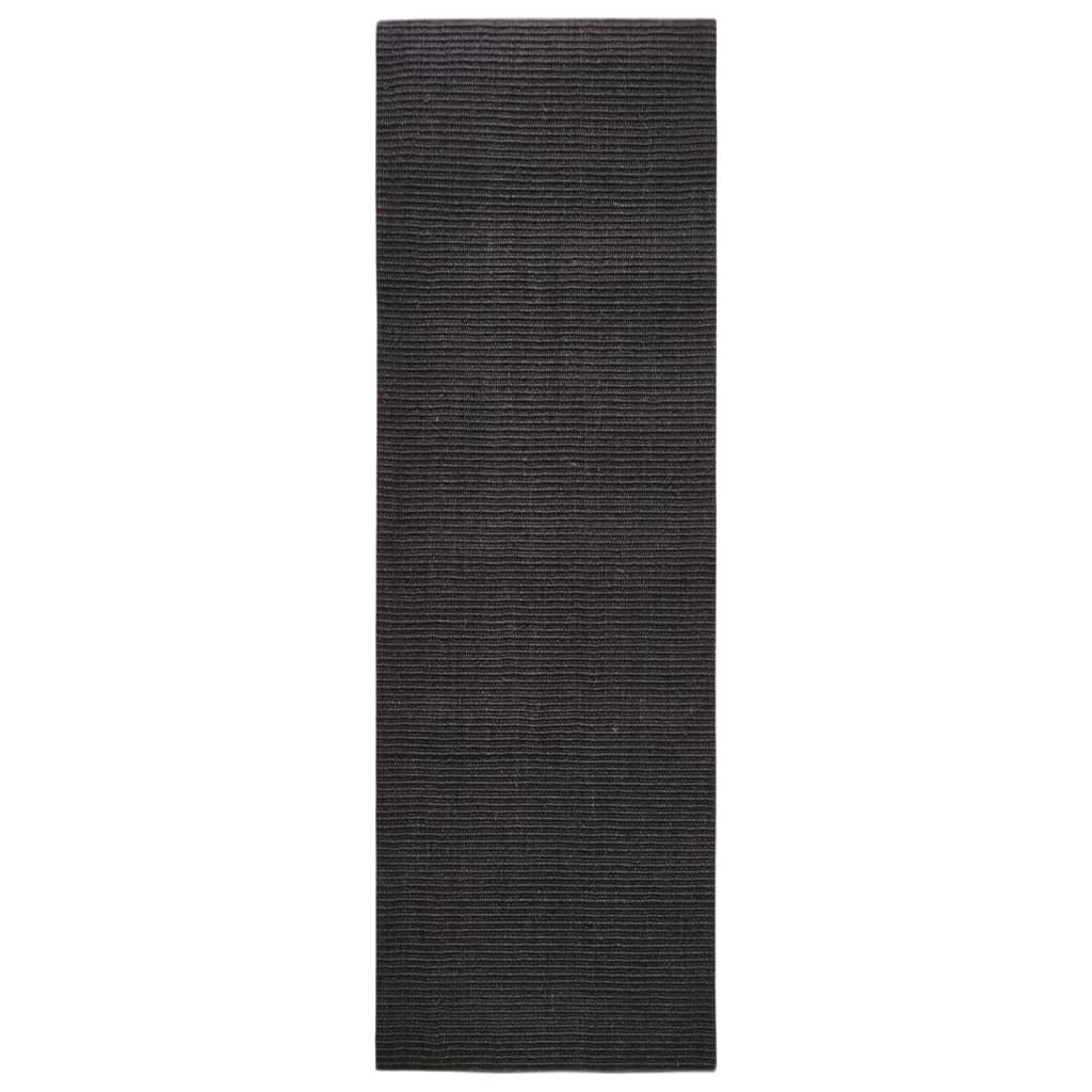 vidaXL Natural Sisal Rug - 80x250 cm | Black | Durable & Versatile - BEYRUN