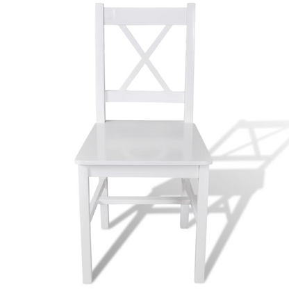 vidaXL Dining Chairs 4 pcs White Pinewood - Elegant, Durable, and Comfortable - BEYRUN