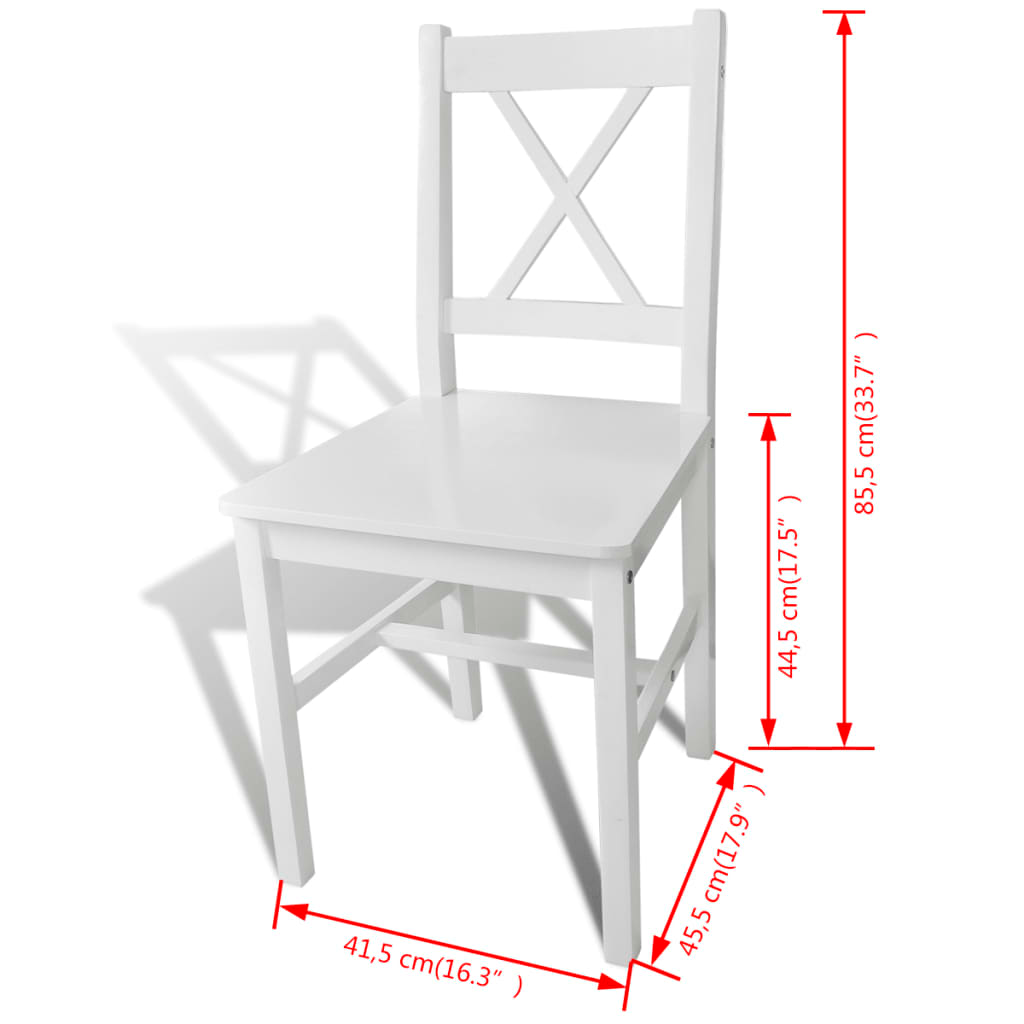 vidaXL Dining Chairs 4 pcs White Pinewood - Elegant, Durable, and Comfortable - BEYRUN